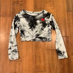tie dye crop top with tie in the front